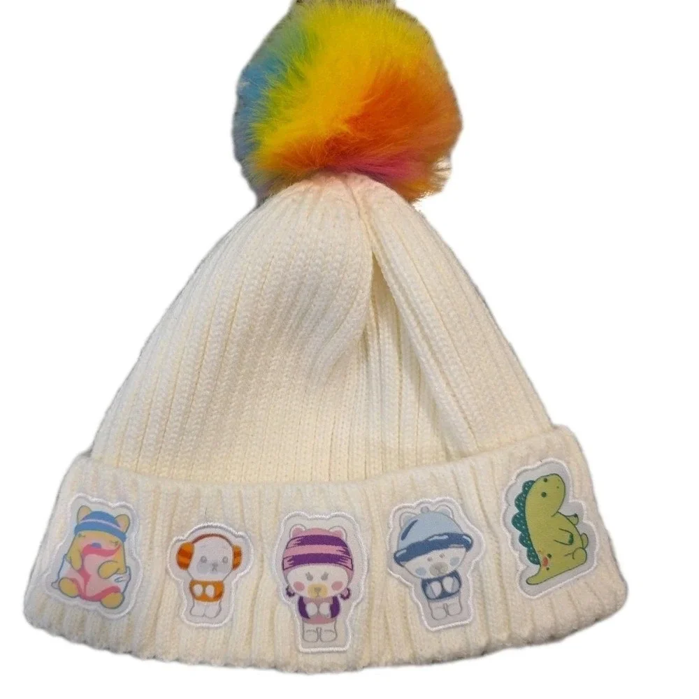 NEW Moriah Elizabeth Rainbow Pompom Character Hat
